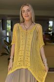 Made in Italy Seville Cotton Summer Knit Top Soft Sunshine 